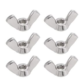 uxcell #6-32 Wing Nuts 304 Stainless Steel Shutters Butterfly Nut Hand Twist Tighten Fasteners Parts 6pcs