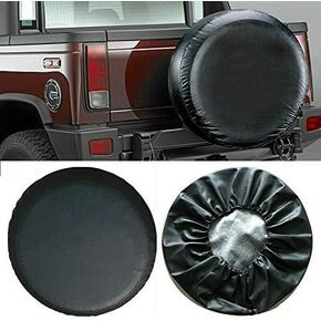 XhuangTech Tire Cover, DIY Trailer Spare Tire Heavy Duty Tyre Wheel Cover PVC Weatherproof Tire Protectors (Black, 13 inch)