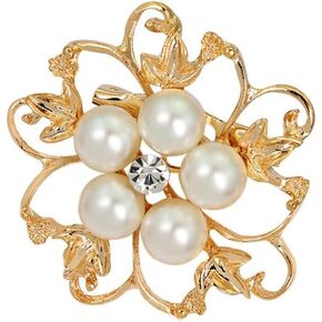 Fashion Pearl Floral Brooch Pin for Women Girls Wedding Party Banquet Bridal Jewelry