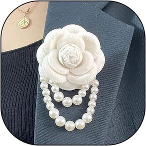 Bohemian Layerd Pearl Flower Brooch Pins for Women Teen Girls,Vintage Collar Brooch Pins Shawl Clips for Gifts,Pearl Tassels Lapel Pin Accessory Jewelry in Saudi Arabia