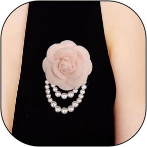 Bohemian Layerd Pearl Flower Brooch Pins for Women Teen Girls,Vintage Collar Brooch Pins Shawl Clips for Gifts,Pearl Tassels Lapel Pin Accessory Jewelry