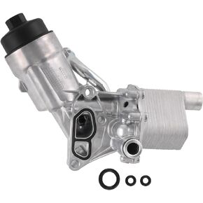 Engine Oil Cooler Filter Housing Assembly Adapter with Gasket, Compatible with Chevy Cruze Sonic Trax 1.4L Turbo 2011-2021 Buick Encore 2013-2021, Replace 55566784 918-428