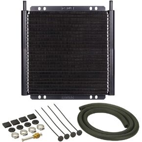 Derale 13504 Series 8000 Plate and Fin Transmission Oil Cooler , Black