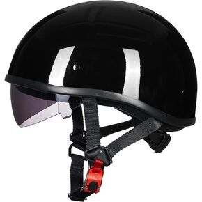 ILM Motorcycle Half Helmet with Sunshield Quick Release Strap Half Face Fit for Cruiser Scooter DOT Approved 883V