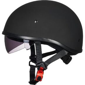 ILM Motorcycle Half Helmet with Sunshield Quick Release Strap Half Face Fit for Cruiser Scooter DOT Approved 883V