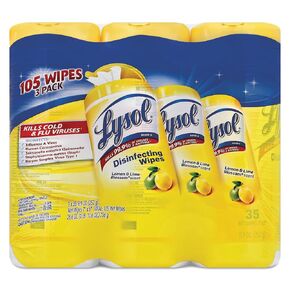 Lysol Disinfecting Wipes, Lemon & Lime Blossom, White 35 Count (Pack of 3)