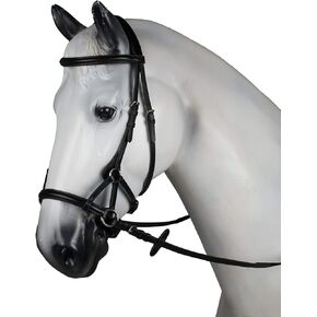 HORZE Denver Soft Leather English Side Pull Bitless Bridle for Horses | Web Reins Included