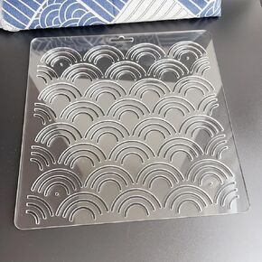 Acrylic Sashiko Stencil, Embroidery Pattern, Quilting Stencil, Classic Ocean Waves Pattern