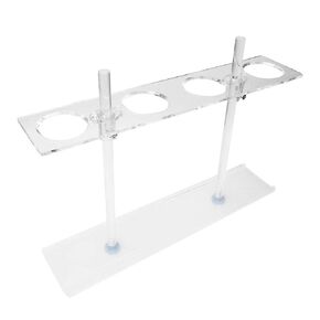 Funnel Stand, 4 Holes Organic Glass Funnel Support Adjustable Height Funnel Holder Test Tube Rack Laboratory Accessory Funnel Rack Lab Fix Supplies for School Physics, Chemistry Experiments