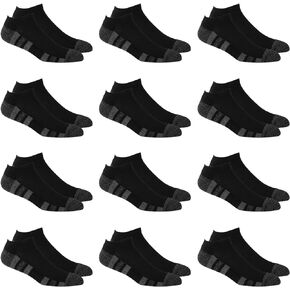 COOVAN 12 Pack Mens Ankle Socks Low Cut Cushioned Comfort Breathable Casual Socks 12 pairs
