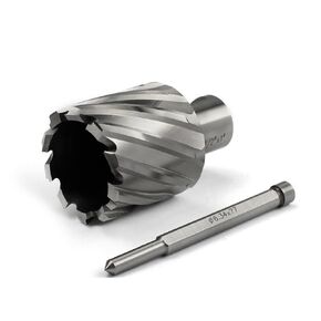 Annular Cutter JESTUOUS 1-1/2 Inch Cutting Diameter 3/4 Weldon Shank 1 Cutting Depth with Pilot Pin Slugger Bits HSS Kit for Magnetic Drill Press,1 Piece