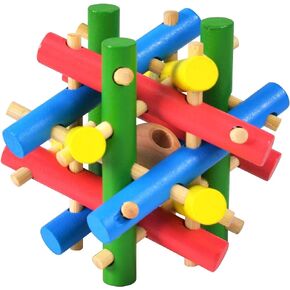 Wooden Chewing Toy for Small Animals, Natural Wood for Rabbit, Guinea Pig, Bunny, Chinchilla (Colored)