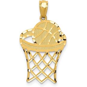 Charm Pendant 14K Yellow Gold Men'S 23 mm 15 Basketball