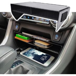 Center Console Upgraded Organizer Tray Compatible with Toyota RAV4 2019 2020 2021 2022 2023 2024 Accessories, Insert Coin Holder ABS Secondary Storage Tray Container Box