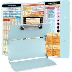 Nursing Clipboard Foldable Nurse Clipboard: Medical Folding Clipboards with Nursing Edition Cheat Sheets Pocket Size Foldable Clipboard for Nurses Clinical Clipboards for Students Doctors Black