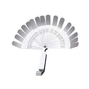 Stainless Steel Feeler Gauge Dual Reading Combination Gap Thicknes Measure Inch & Metric 0.127-0.508mm / 0.005 inch-0.020inch for Industrial Measuring Gap