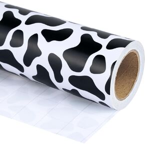 WRAPAHOLIC Wrapping Paper Roll - Mini Roll - 17 Inch X 33 Feet - Cow Prints Design, Perfect for Wedding, Birthday, Holiday, Baby Shower
