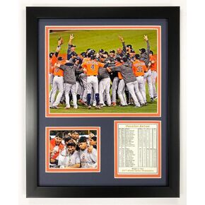 Legends Never Die Houston Astros 2017 World Series Championship Collectible | Framed Photo Collage Wall Art Decor - 12"x15", (11407U)