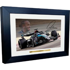 Kitbags & Lockers 12x8 A4 2024 Lewis Hamilton Mercedes AMG Petronas F1 Team Autographed Signed Photo Photograph Picture Frame Racing Formula 1 F1 Poster Gift