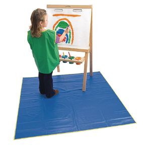 Colorations Brawny Tough Keep-It-Clean Mat, 52" x 52" – Durable Heavy-Duty Vinyl Classroom Floor Mat – For Easy Cleanup Indoors & Outdoors – Protective Floor Mat for Kids Crafts and Projects