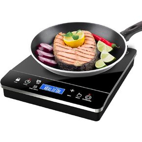 OMEO Portable Induction Cooktop Hot Plate Countertop Burner 1800 Watts Induction Burner with LCD Sensor Touch, LED Display, 10 Temperature Levels, Child Safety Lock, Auto Shutoff Function