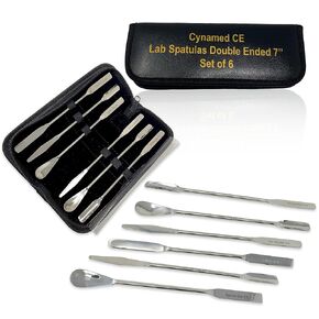Cynamed Stainless Steel Double Ended Micro Lab Spatula Sampler Set of 6