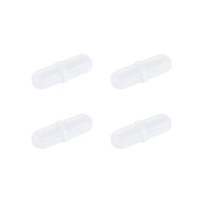 MECCANIXITY Magnetic Stirrer Mixer Stir Bar Rod 20mm(0.79") x6mm with Ring Shape PTFE Coating Magnet White for Laboratory 4Pcs