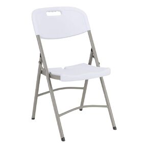 Norwood Commercial Furniture Blow-Molded Plastic Folding Chairs for Indoor/Outdoor Events, Commercial Event Chairs with 400-lb. Weight Capacity, Set of 4, White