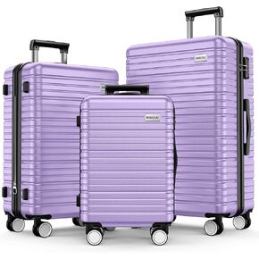BEOW Luggage Sets 3 Piece, Expandable Luggage Sets with Spinner Wheels, TSA Lock Suitcases with Carry on Luggage (Amy Green, 20"24"28")