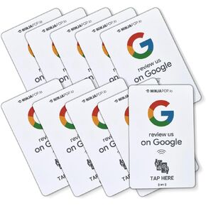 10 Pack of ninja Pop NFC Review Pop Cards for Sharing Your Review us Link - Us to get Google Reviews as a Pop Card