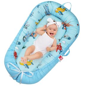 Baby Lounger for Newborn Cover，Removable Slipcover Infant Nest-Breathable & Portable Adjustable Cotton Soft Baby Floor Seat - for TravelNewborn Essentials
