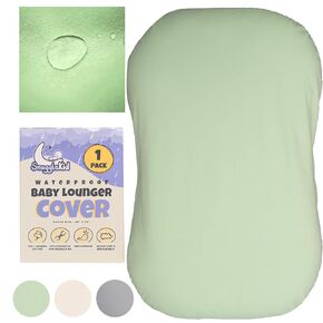 100% Waterproof Baby Lounger Cover - 2-Ply Organic Cotton Slipcovers Keep Your Lounger Clean & Your Baby Comfy - Machine Washable - (Lounger Not Included) - Gray