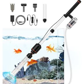 Electric Aquarium Vacuum Gravel Cleaner: 6 in 1 Automatic Siphon Vacuum Cleaner Kit Fish Tank Water Change Wash Sand Water Filter and Water Circulation, 18W in Kuwait