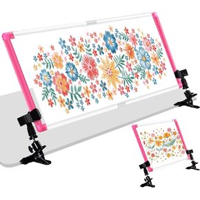 Large Embroidery Scroll Frame, Adjustable Cross Stitch Scroll Frame, Plastic Clip Frame for Embroidery, Punch Needle Frame Scroll Frames for Cross Stitching, Needlework(34.6 x 14.2 Inches)