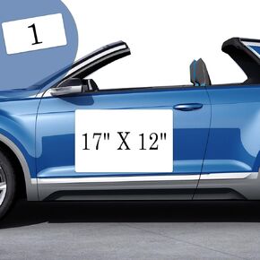 Blank Car Magnets with 40 mils, 1 Pack 17" x 12" Car Magnets and Decals, Rounded Corners Car Door Magnets, Magnet for Car to Advertise Business, Prevent Car Scratches & Dents