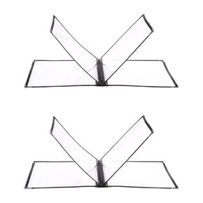 2 Pcs Transparent Restaurant Menu Cover Cafe Bar Drink Kitchen Menu Holder 4 Page 8 View Folding Book Style Menu Sleeve, 12.5 x 9.25 Inch, Fits A4 Size Paper