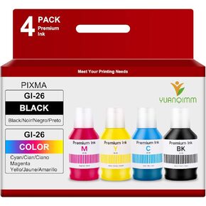 GI-26 Ink Refill Bottles Replacement for Canon GI26 Ink Bottles GI26 26 for Canon MAXIFY GX7021 Black Ink Refill GX4020 Printer Ink Refill GX3020 GX5020 GX6020 GX7020 GX6021 Megatank Printer