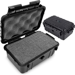 CASEMATIX 5.75" Waterproof Small Hard Case with Customizable Foam for Portable Electronics, Tools and Accessories - Hard Shell Small Plastic Case with Pre-Diced Travel Case Foam Interior