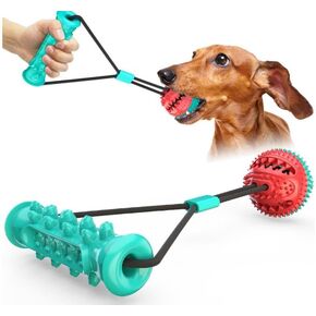 Rope and Ball Dog Toy - Interactive Tug of War - Durable for Small Medium Large Breeds - Mental Stimulating Teething Dog Toys - Indestructible Dog Toy Aggressive Chewers - Food Puzzle Dispenser