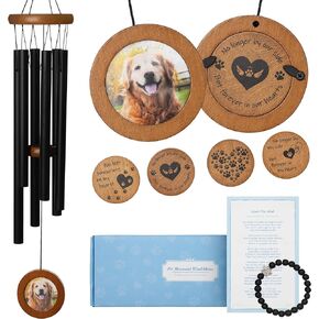 Dog Memorial Wind Chime 28" - Pet Memorial Gifts-Loss of Dog Sympathy Gift to Comfort a Friend-Dog Wind Chimes for Pet Memorial Gifts, Photo Personalized Pet Loss Gifts-Dog Remembrance Gift