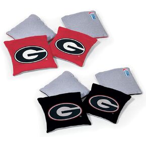 NCAA College Dual Sided Bean Bags by Wild Sports, 8 Count, Premium Toss Bags for Cornhole Set - Great for Tailgates, Outdoors, Backyard