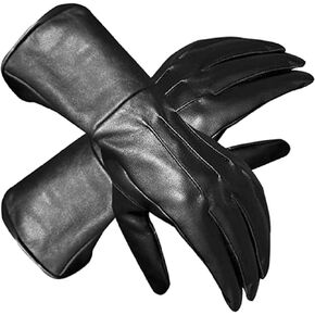 Medieval Renaissance Long Arm Cuff, Genuine Lambskin Leather Cosplay Gauntlet Gloves