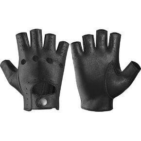M&H Since 1978 Leathe Fingerless Gloves Driving Gloves for men - Mens Leather Gloves - Car Driving Gloves - Driving Glove