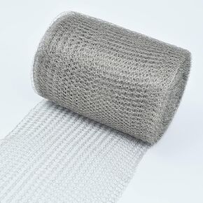 Wire Mesh 5" x 33FT, 304 Stainless Steel Mesh, Hole Fill Fabric Gap Blocker, Double Layer Metal Mesh Roll, Flexible & Stretchy for Garden House and DIY