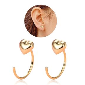Double Heart Dangle Earrings for Women, WGXIA Cat's Eye Stone Crystal Studs Hypoallergenic Jewelry Gifts for Birthday Anniversary Graduation Gifts