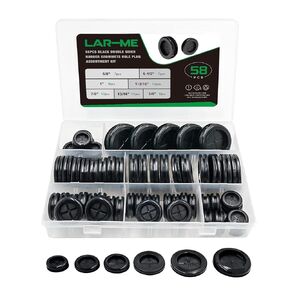 58Pcs Rubber Grommets for Wiring, 6 Size, 5/8" 13/16" 7/8" 1" 1-3/16" 1-1/2" Drill Hole Rubber Grommet Kit, Rubber Hole Plugs for Automotive, Black