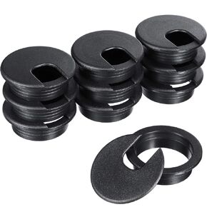 10 Packs Desk Cable Wire Grommet Cord, PC Computer Desk Plastic Grommet Cord, Tidy Cable Hole Cover Organizers (White, 50 mm/ 2 Inch Mounting Hole Diameter)