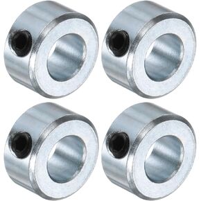 uxcell 4pcs Set Screw Collars 7/16" Bore Carbon Steel Shaft Collars, 7/8" OD, 7/16" Width Axle Collar Clamp for Linear Rod Shaft Guide
