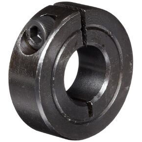 1C-025 Black Oxide Plated Steel One-Piece Clamping Collar, 1/4" Bore Size, 11/16" Outside Diameter, #4-40 x 3/8" Set Screw