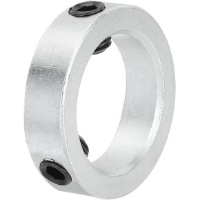 MECCANIXITY Shaft Collar 1.6 Inch Bore Zinc Plated Carbon Steel Set Screw Style Clamping Collars Silver 1 Pcs